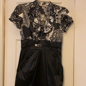 Black & White capped sleeve dress